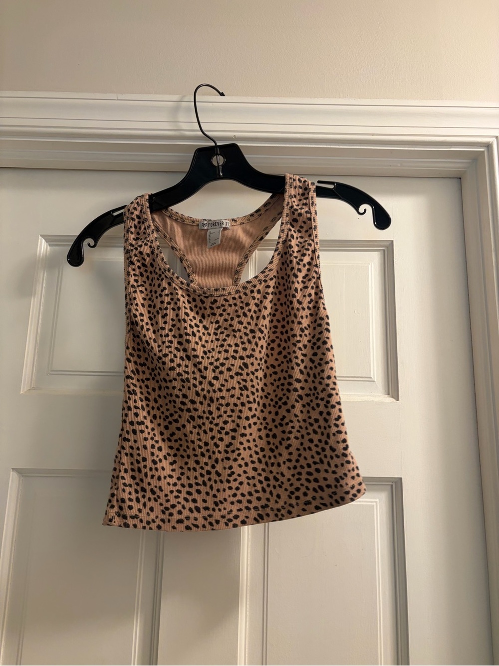 Forever 21 Nude and Black Leopard Racerback Tank